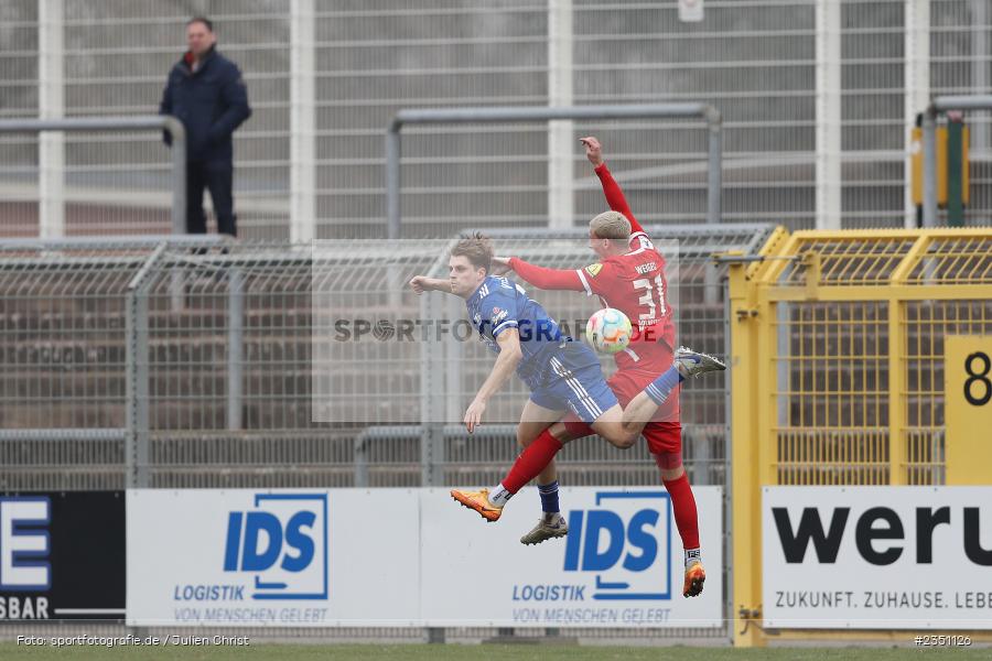 Florian Pieper, Stadion am Schönbusch, Aschaffenburg, 11.02.2023, sport, action, Fussball, BFV, Landesfreundschaftsspiele, Regionalliga Südwest, Regionalliga Bayern, TSV, SVA, TSV Steinbach Haiger, SV Viktoria Aschaffenburg - Bild-ID: 2351126 Florian Pieper, Stadion am Schönbusch, Aschaffenburg, 11.02.2023, sport, action, Fussball, BFV, Landesfreundschaftsspiele, Regionalliga Südwest, Regionalliga Bayern, TSV, SVA, TSV Steinbach Haiger, SV Viktoria Aschaffenburg - Bild-ID: 2351126