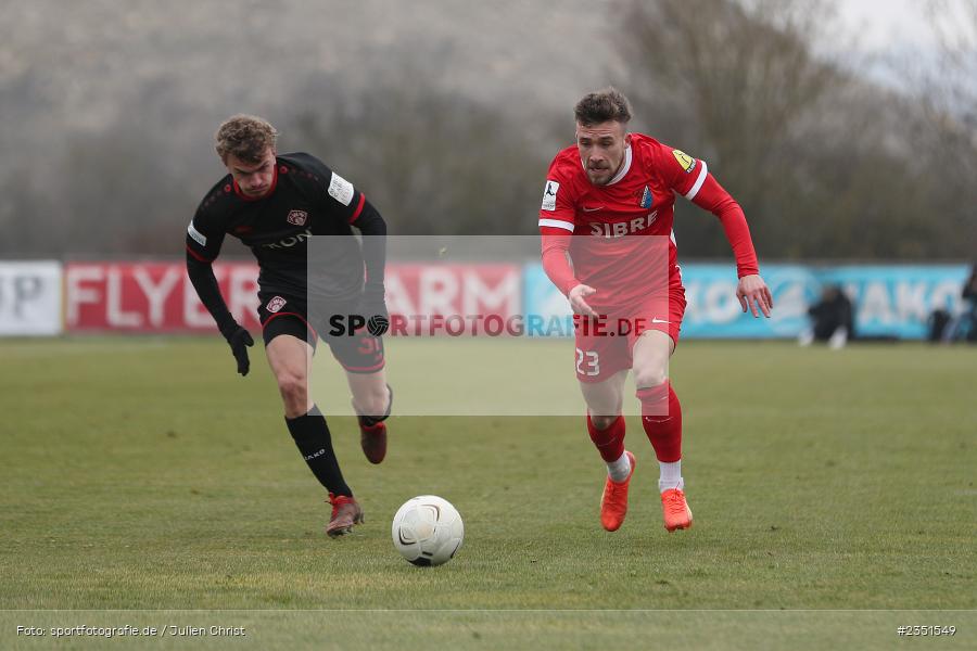 Jonas Singer, Sportgelände, Randersacker, 15.02.2023, sport, action, Fussball, BFV, Freundschaftsspiel, Regionalliga Südwest, Regionalliga Bayern, TSV, FWK, TSV Steinbach Haiger, FC Würzburger Kickers - Bild-ID: 2351549