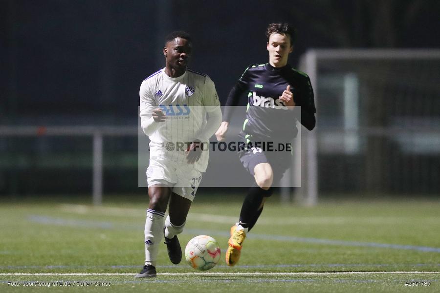 Benedict Mbuku, Sportgelände Am Schönbusch, Aschaffenburg, 16.02.2023, sport, action, Fussball, BFV, Freundschaftsspiel, Bezirksliga Unterfranken West, Regionalliga Bayern, TuS 1893 Aschaffenburg-Leider, SV Viktoria Aschaffenburg - Bild-ID: 2351789 Benedict Mbuku, Sportgelände Am Schönbusch, Aschaffenburg, 16.02.2023, sport, action, Fussball, BFV, Freundschaftsspiel, Bezirksliga Unterfranken West, Regionalliga Bayern, TuS 1893 Aschaffenburg-Leider, SV Viktoria Aschaffenburg - Bild-ID: 2351789