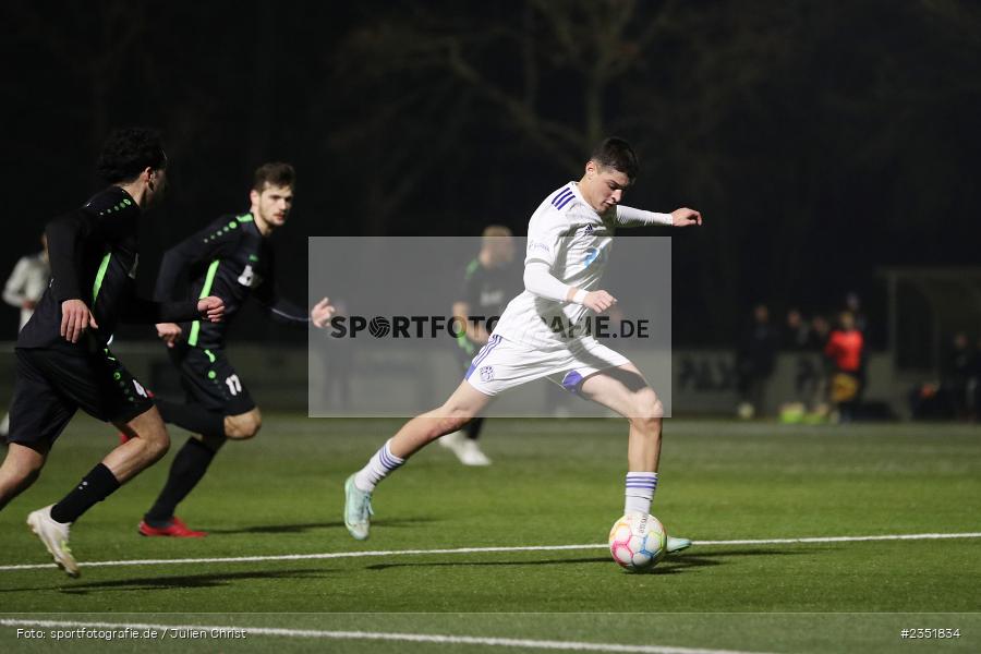 Younes Dahmani, Sportgelände Am Schönbusch, Aschaffenburg, 16.02.2023, sport, action, Fussball, BFV, Freundschaftsspiel, Bezirksliga Unterfranken West, Regionalliga Bayern, TuS 1893 Aschaffenburg-Leider, SV Viktoria Aschaffenburg - Bild-ID: 2351834 Younes Dahmani, Sportgelände Am Schönbusch, Aschaffenburg, 16.02.2023, sport, action, Fussball, BFV, Freundschaftsspiel, Bezirksliga Unterfranken West, Regionalliga Bayern, TuS 1893 Aschaffenburg-Leider, SV Viktoria Aschaffenburg - Bild-ID: 2351834