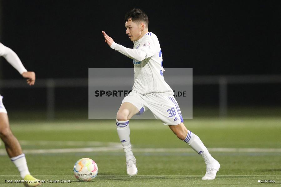 Ben Stapf, Sportgelände Am Schönbusch, Aschaffenburg, 16.02.2023, sport, action, Fussball, BFV, Freundschaftsspiel, Bezirksliga Unterfranken West, Regionalliga Bayern, TuS 1893 Aschaffenburg-Leider, SV Viktoria Aschaffenburg - Bild-ID: 2351856 Ben Stapf, Sportgelände Am Schönbusch, Aschaffenburg, 16.02.2023, sport, action, Fussball, BFV, Freundschaftsspiel, Bezirksliga Unterfranken West, Regionalliga Bayern, TuS 1893 Aschaffenburg-Leider, SV Viktoria Aschaffenburg - Bild-ID: 2351856