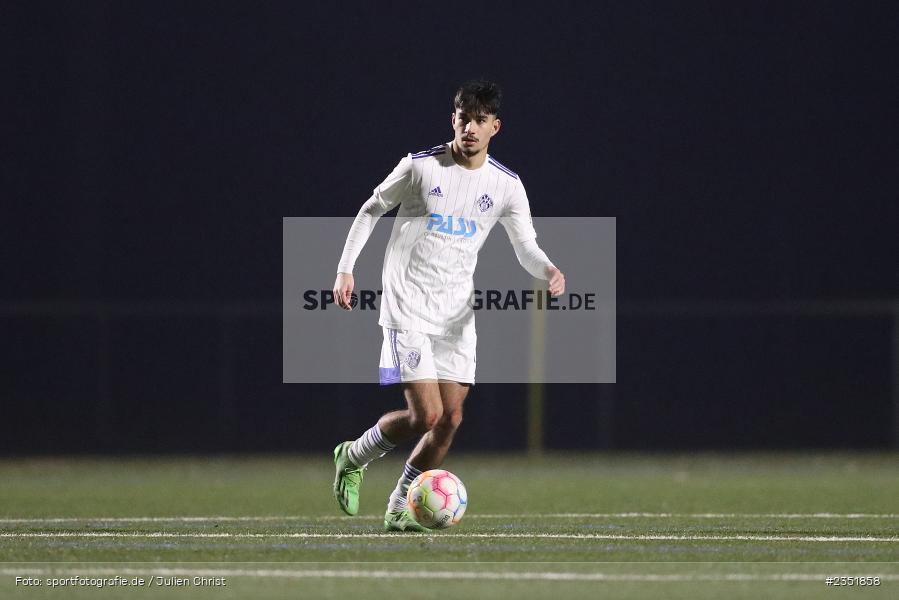 Arda Nadaroglu, Sportgelände Am Schönbusch, Aschaffenburg, 16.02.2023, sport, action, Fussball, BFV, Freundschaftsspiel, Bezirksliga Unterfranken West, Regionalliga Bayern, TuS 1893 Aschaffenburg-Leider, SV Viktoria Aschaffenburg - Bild-ID: 2351858