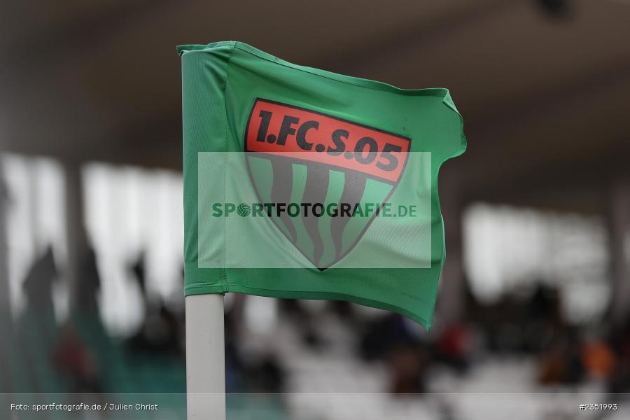 Tribüne, Eckfahne, Symbolbild, Willy-Sachs-Stadion, Schweinfurt, 18.02.2023, sport, action, Fussball, BFV, 24. Spieltag, Regionalliga Bayern, FVI, FC05, FV Illertissen, 1. FC Schweinfurt - Bild-ID: 2351993