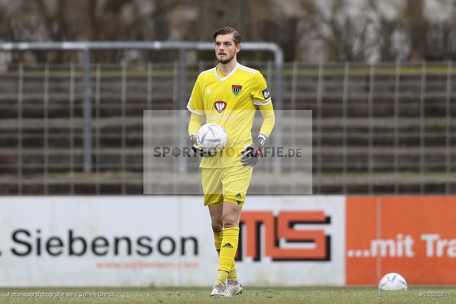 Bennet Schmidt, Willy-Sachs-Stadion, Schweinfurt, 18.02.2023, sport, action, Fussball, BFV, 24. Spieltag, Regionalliga Bayern, FVI, FC05, FV Illertissen, 1. FC Schweinfurt - Bild-ID: 2352021