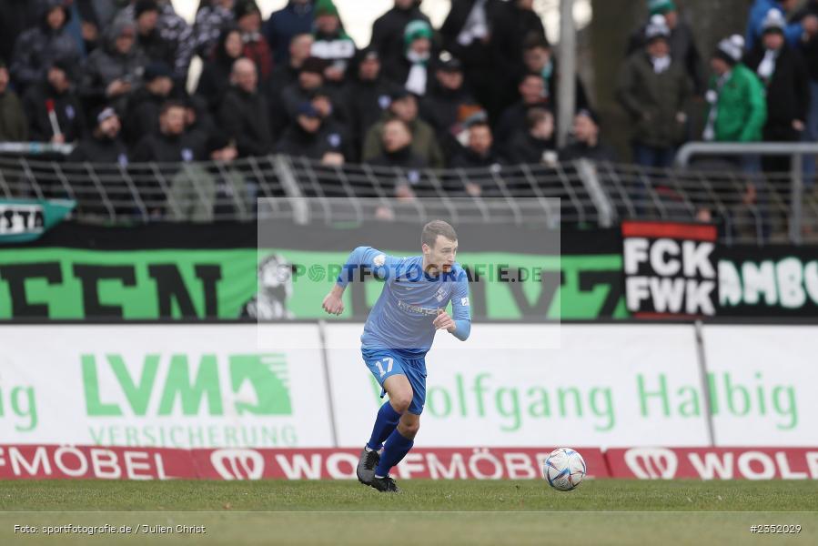 Darius Held, Willy-Sachs-Stadion, Schweinfurt, 18.02.2023, sport, action, Fussball, BFV, 24. Spieltag, Regionalliga Bayern, FVI, FC05, FV Illertissen, 1. FC Schweinfurt - Bild-ID: 2352029
