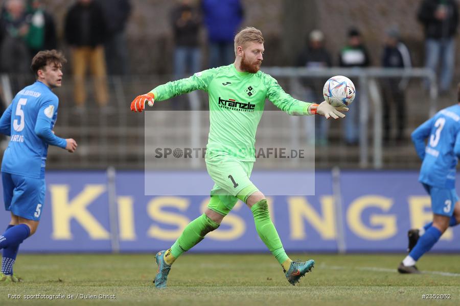 Felix Thiel, Willy-Sachs-Stadion, Schweinfurt, 18.02.2023, sport, action, Fussball, BFV, 24. Spieltag, Regionalliga Bayern, FVI, FC05, FV Illertissen, 1. FC Schweinfurt - Bild-ID: 2352032