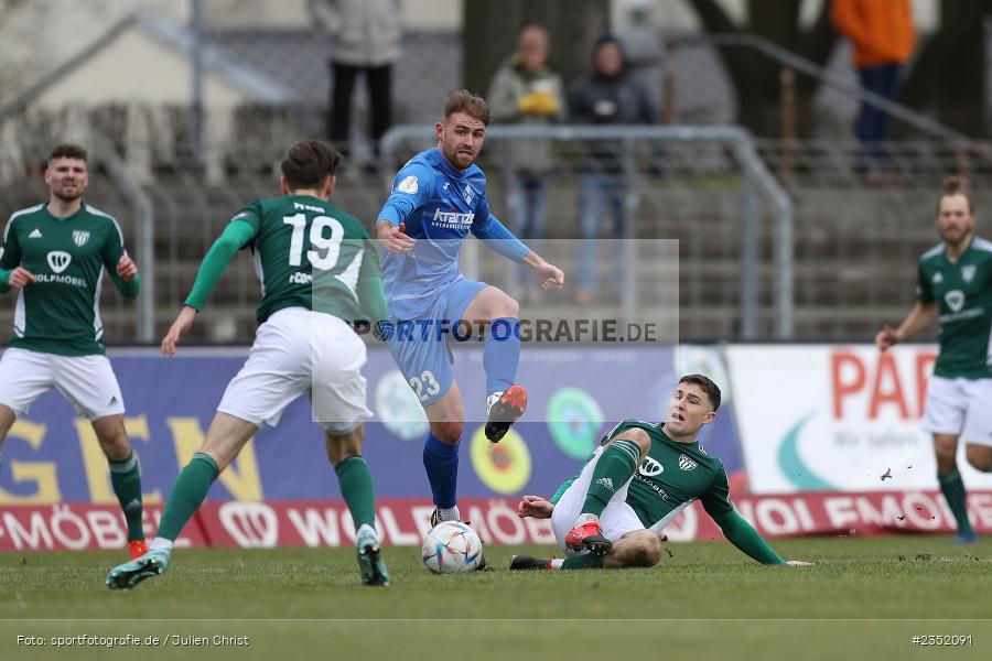 Hannes Pöschl, Willy-Sachs-Stadion, Schweinfurt, 18.02.2023, sport, action, Fussball, BFV, 24. Spieltag, Regionalliga Bayern, FVI, FC05, FV Illertissen, 1. FC Schweinfurt - Bild-ID: 2352091