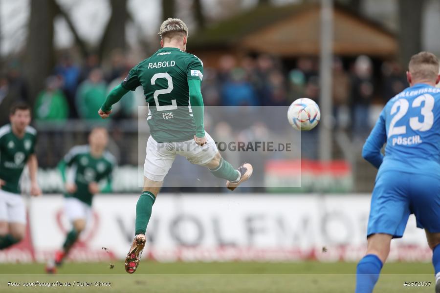 Jannis Rabold, Willy-Sachs-Stadion, Schweinfurt, 18.02.2023, sport, action, Fussball, BFV, 24. Spieltag, Regionalliga Bayern, FVI, FC05, FV Illertissen, 1. FC Schweinfurt - Bild-ID: 2352097