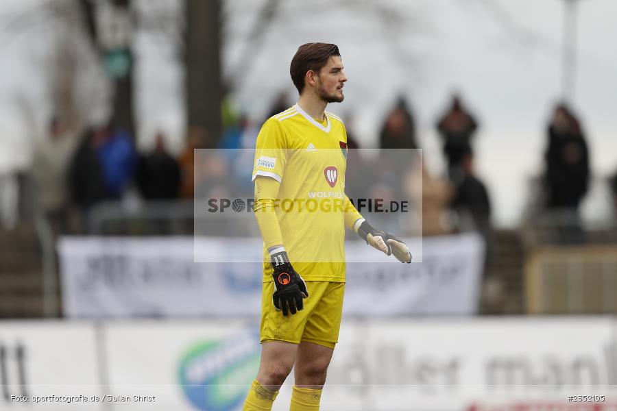 Bennet Schmidt, Willy-Sachs-Stadion, Schweinfurt, 18.02.2023, sport, action, Fussball, BFV, 24. Spieltag, Regionalliga Bayern, FVI, FC05, FV Illertissen, 1. FC Schweinfurt - Bild-ID: 2352105