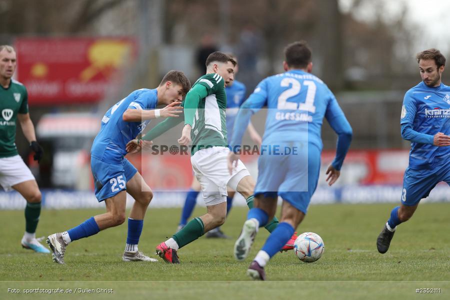 Tim Kraus, Willy-Sachs-Stadion, Schweinfurt, 18.02.2023, sport, action, Fussball, BFV, 24. Spieltag, Regionalliga Bayern, FVI, FC05, FV Illertissen, 1. FC Schweinfurt - Bild-ID: 2352111