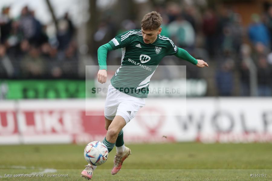 Julius Landeck, Willy-Sachs-Stadion, Schweinfurt, 18.02.2023, sport, action, Fussball, BFV, 24. Spieltag, Regionalliga Bayern, FVI, FC05, FV Illertissen, 1. FC Schweinfurt - Bild-ID: 2352132