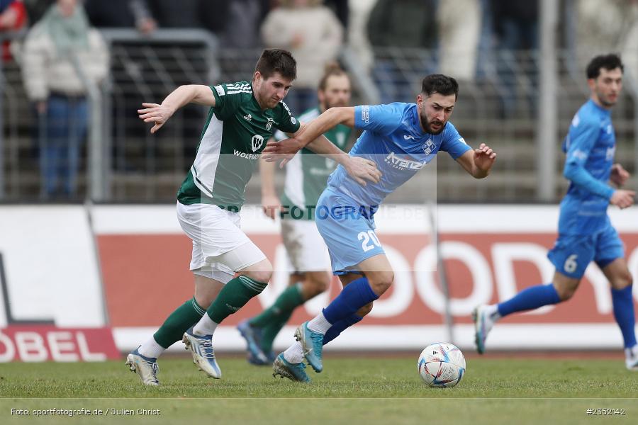 Kevin Fery, Willy-Sachs-Stadion, Schweinfurt, 18.02.2023, sport, action, Fussball, BFV, 24. Spieltag, Regionalliga Bayern, FVI, FC05, FV Illertissen, 1. FC Schweinfurt - Bild-ID: 2352142