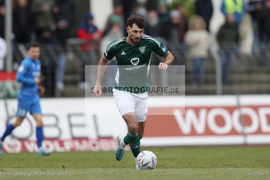 Lucas Zeller, Willy-Sachs-Stadion, Schweinfurt, 18.02.2023, sport, action, Fussball, BFV, 24. Spieltag, Regionalliga Bayern, FVI, FC05, FV Illertissen, 1. FC Schweinfurt - Bild-ID: 2352144