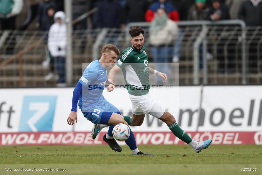 Kevin Frisorger, Willy-Sachs-Stadion, Schweinfurt, 18.02.2023, sport, action, Fussball, BFV, 24. Spieltag, Regionalliga Bayern, FVI, FC05, FV Illertissen, 1. FC Schweinfurt - Bild-ID: 2352163