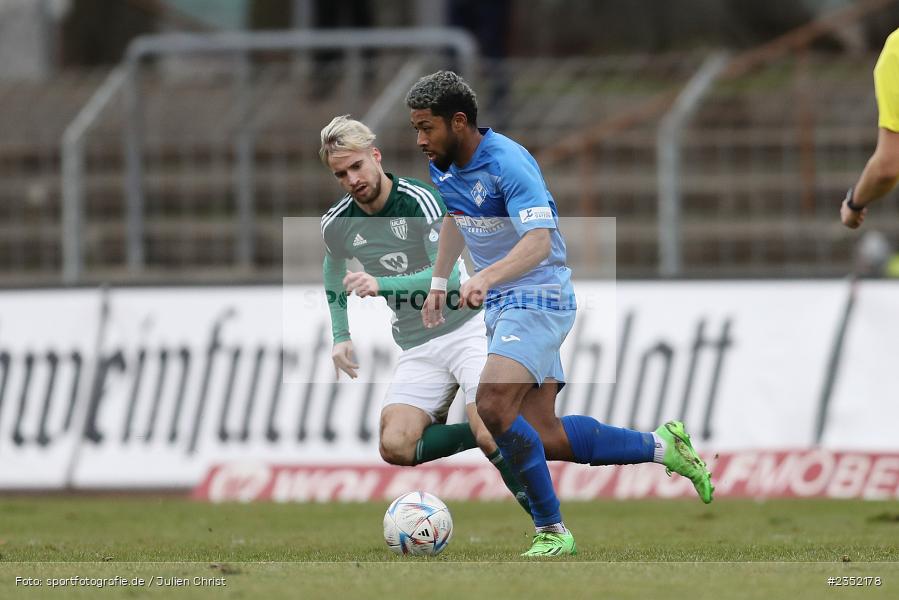 Kento Teranuma, Willy-Sachs-Stadion, Schweinfurt, 18.02.2023, sport, action, Fussball, BFV, 24. Spieltag, Regionalliga Bayern, FVI, FC05, FV Illertissen, 1. FC Schweinfurt - Bild-ID: 2352178