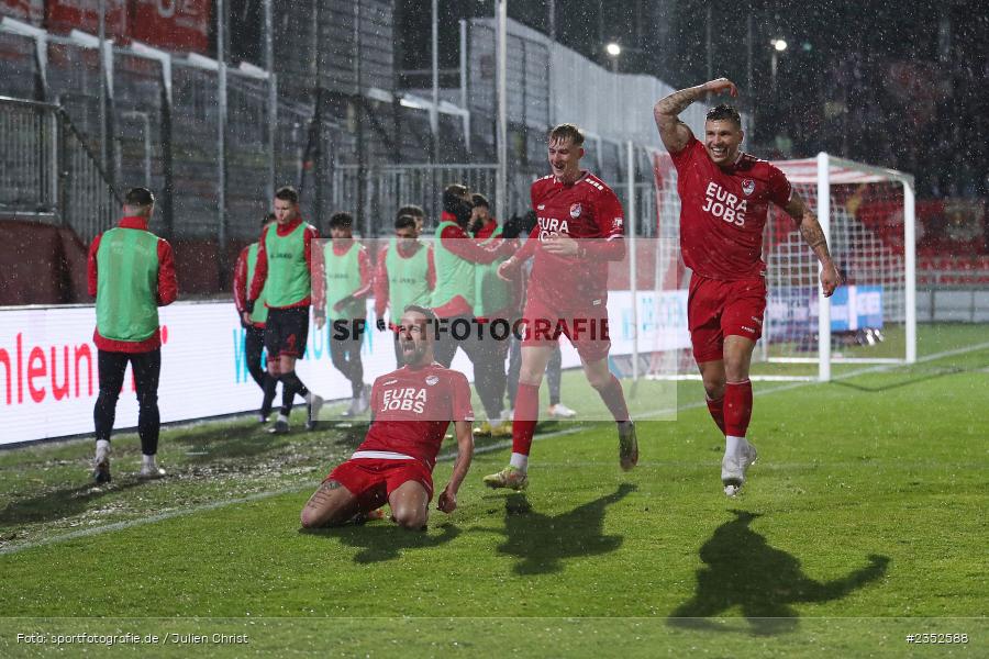 Torjubel, Kevin Hingerl, FLYERALARM Arena, Würzburg, 24.02.2023, sport, action, Fussball, BFV, 25. Spieltag, Regionalliga Bayern, TGM, FWK, Türkgücü München, FC Würzburger Kickers - Bild-ID: 2352588