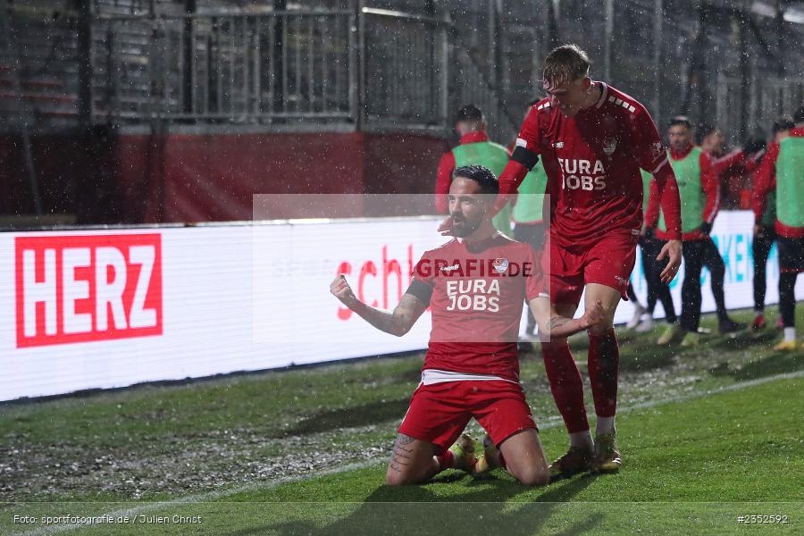 Torjubel, Kevin Hingerl, FLYERALARM Arena, Würzburg, 24.02.2023, sport, action, Fussball, BFV, 25. Spieltag, Regionalliga Bayern, TGM, FWK, Türkgücü München, FC Würzburger Kickers - Bild-ID: 2352592 Torjubel, Kevin Hingerl, FLYERALARM Arena, Würzburg, 24.02.2023, sport, action, Fussball, BFV, 25. Spieltag, Regionalliga Bayern, TGM, FWK, Türkgücü München, FC Würzburger Kickers - Bild-ID: 2352592