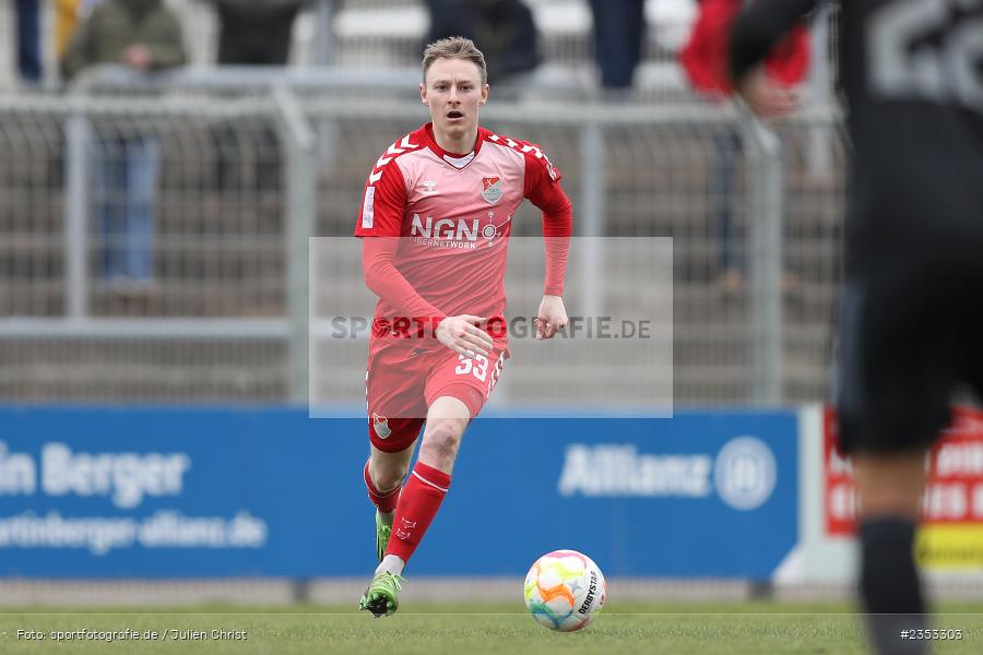 Joshua Endres, Stadion am Schönbusch, Aschaffenburg, 04.03.2023, sport, action, Fussball, BFV, 26. Spieltag, Regionalliga Bayern, TSV, SVA, TSV Aubstadt, SV Viktoria Aschaffenburg - Bild-ID: 2353303 Joshua Endres, Stadion am Schönbusch, Aschaffenburg, 04.03.2023, sport, action, Fussball, BFV, 26. Spieltag, Regionalliga Bayern, TSV, SVA, TSV Aubstadt, SV Viktoria Aschaffenburg - Bild-ID: 2353303