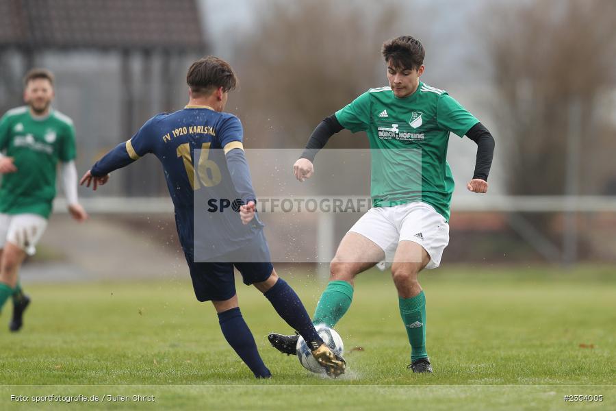 Mattheo Marras, Sportplatz, Gössenheim, 12.03.2023, sport, action, Fussball, BFV, 19. Spieltag, Kreisliga Würzburg, FVK, FCG, FV Karlstadt, FC Gössenheim - Bild-ID: 2354005