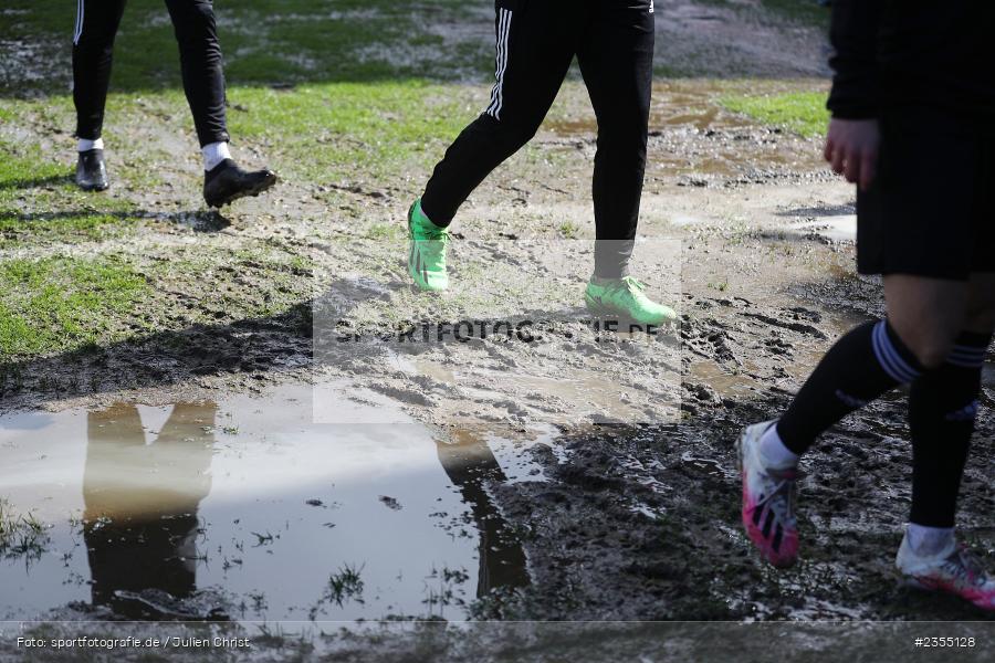 Matsch, Schlamm, Pfütze, Regen, Symbolbild, AKON Arena, Würzburg, 25.03.2023, sport, action, Fussball, BFV, 29. Spieltag, Derby, Regionalliga Bayern, FWK, FC05, 1. FC Schweinfurt, FC Würzburger Kickers - Bild-ID: 2355128