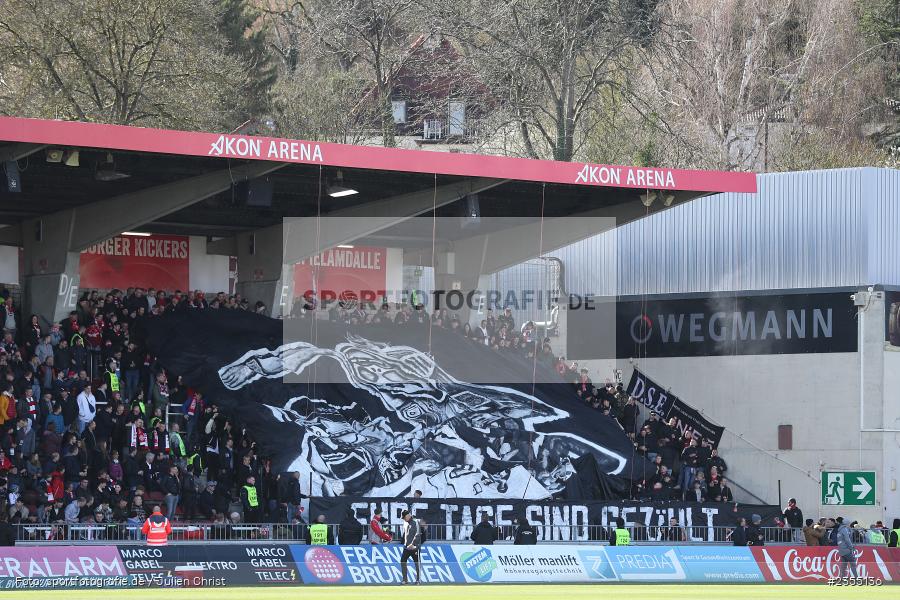 Banner, Spruchband, Choreografie, Fans, AKON Arena, Würzburg, 25.03.2023, sport, action, Fussball, BFV, 29. Spieltag, Derby, Regionalliga Bayern, FWK, FC05, 1. FC Schweinfurt, FC Würzburger Kickers - Bild-ID: 2355136