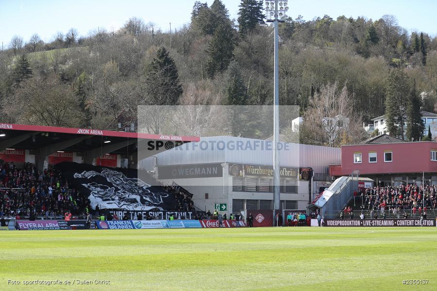 Banner, Spruchband, Choreografie, Fans, AKON Arena, Würzburg, 25.03.2023, sport, action, Fussball, BFV, 29. Spieltag, Derby, Regionalliga Bayern, FWK, FC05, 1. FC Schweinfurt, FC Würzburger Kickers - Bild-ID: 2355137