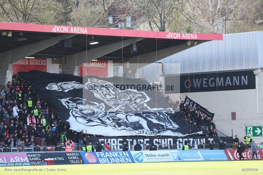 Banner, Spruchband, Choreografie, Fans, AKON Arena, Würzburg, 25.03.2023, sport, action, Fussball, BFV, 29. Spieltag, Derby, Regionalliga Bayern, FWK, FC05, 1. FC Schweinfurt, FC Würzburger Kickers - Bild-ID: 2355138