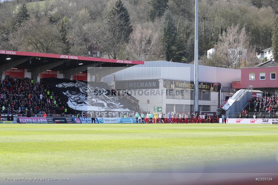 Banner, Spruchband, Choreografie, Fans, AKON Arena, Würzburg, 25.03.2023, sport, action, Fussball, BFV, 29. Spieltag, Derby, Regionalliga Bayern, FWK, FC05, 1. FC Schweinfurt, FC Würzburger Kickers - Bild-ID: 2355139