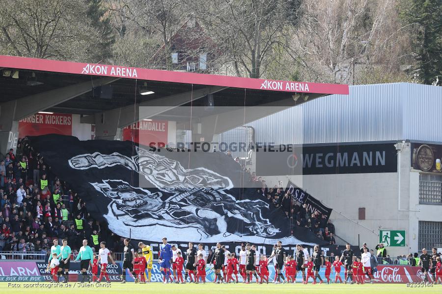 Banner, Spruchband, Choreografie, Fans, AKON Arena, Würzburg, 25.03.2023, sport, action, Fussball, BFV, 29. Spieltag, Derby, Regionalliga Bayern, FWK, FC05, 1. FC Schweinfurt, FC Würzburger Kickers - Bild-ID: 2355144