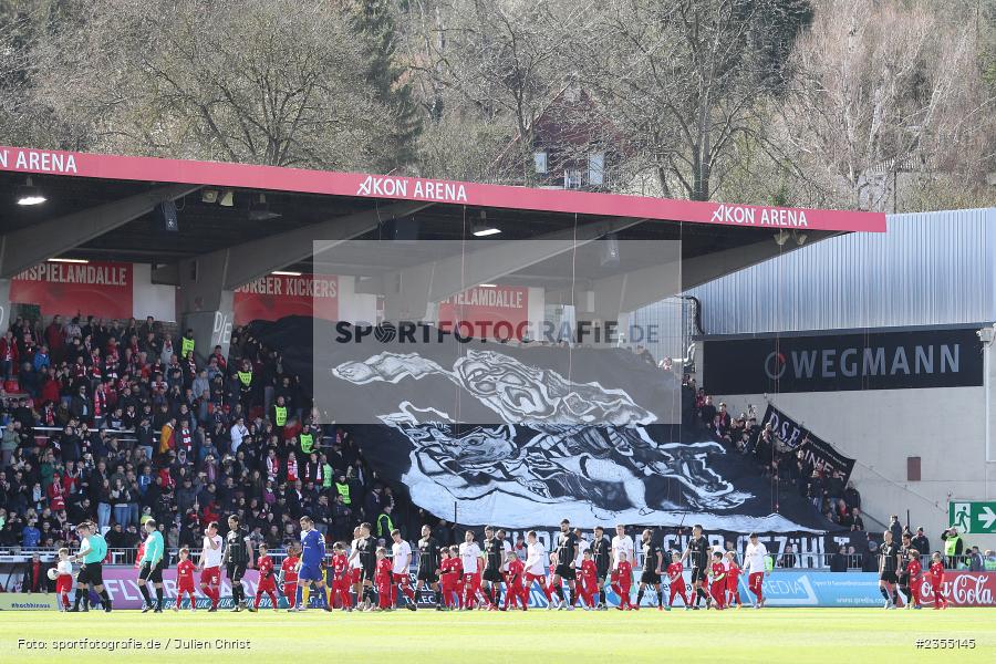 Banner, Spruchband, Choreografie, Fans, AKON Arena, Würzburg, 25.03.2023, sport, action, Fussball, BFV, 29. Spieltag, Derby, Regionalliga Bayern, FWK, FC05, 1. FC Schweinfurt, FC Würzburger Kickers - Bild-ID: 2355145