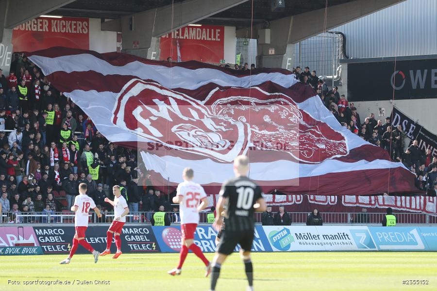 Banner, Choreografie, AKON Arena, Würzburg, 25.03.2023, sport, action, Fussball, BFV, 29. Spieltag, Derby, Regionalliga Bayern, FWK, FC05, 1. FC Schweinfurt, FC Würzburger Kickers - Bild-ID: 2355152