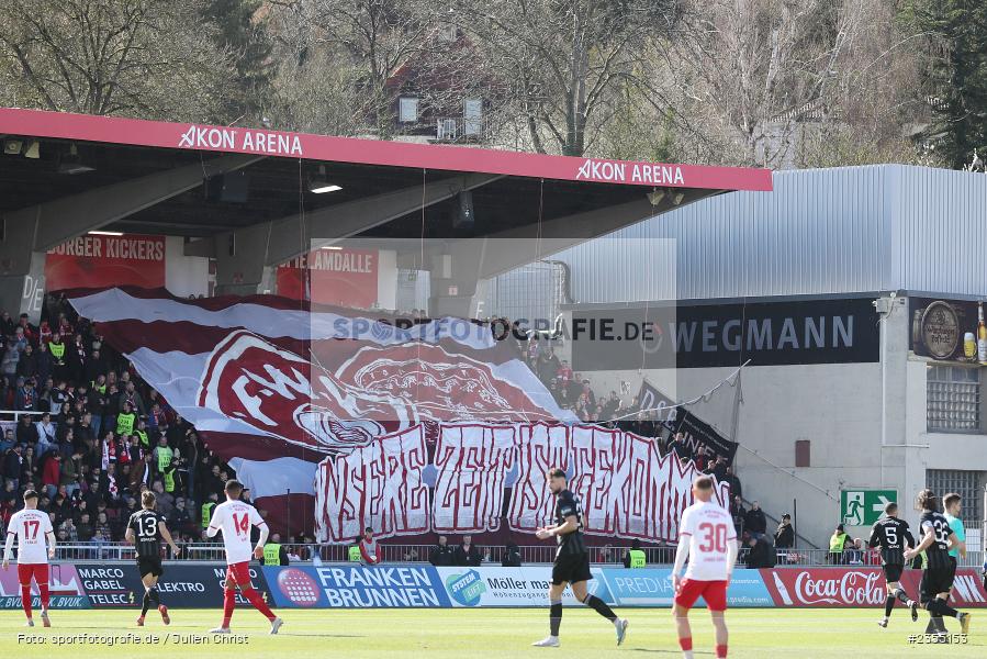 Banner, Choreografie, AKON Arena, Würzburg, 25.03.2023, sport, action, Fussball, BFV, 29. Spieltag, Derby, Regionalliga Bayern, FWK, FC05, 1. FC Schweinfurt, FC Würzburger Kickers - Bild-ID: 2355153