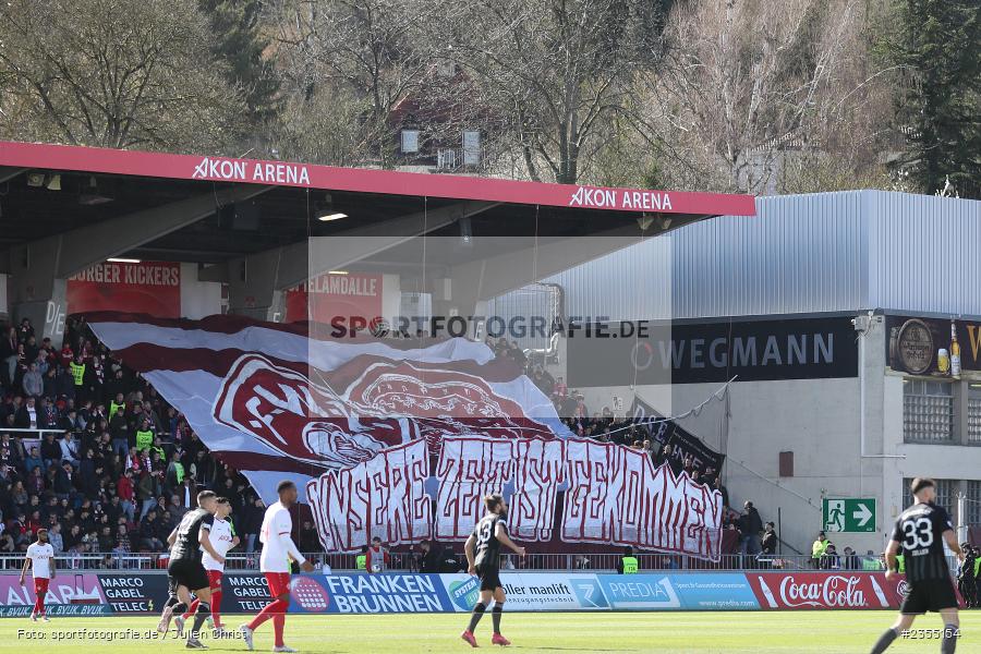 Banner, Choreografie, AKON Arena, Würzburg, 25.03.2023, sport, action, Fussball, BFV, 29. Spieltag, Derby, Regionalliga Bayern, FWK, FC05, 1. FC Schweinfurt, FC Würzburger Kickers - Bild-ID: 2355154