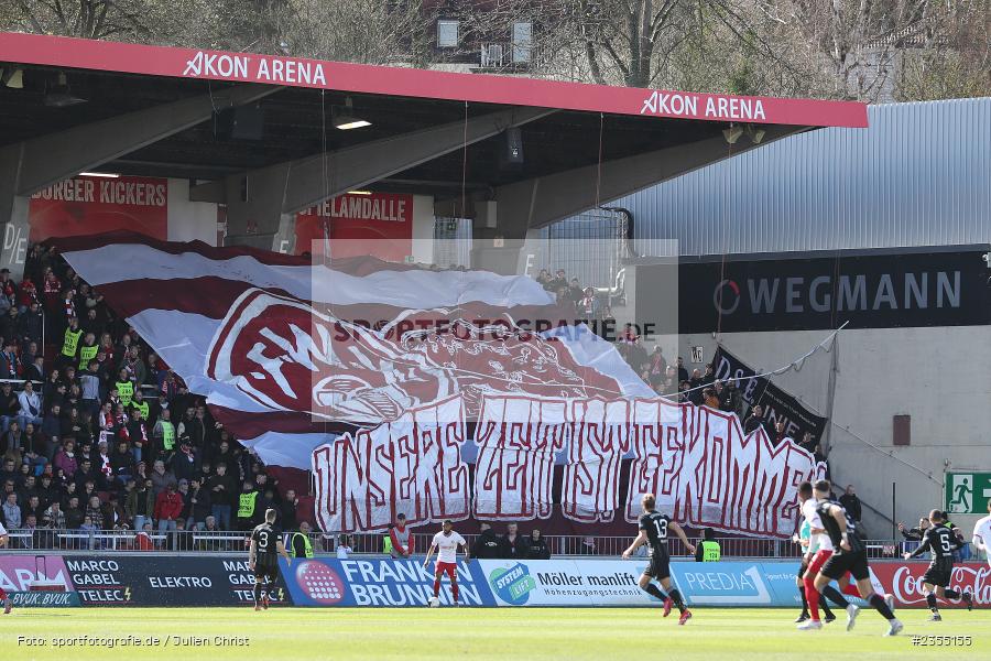 Banner, Choreografie, AKON Arena, Würzburg, 25.03.2023, sport, action, Fussball, BFV, 29. Spieltag, Derby, Regionalliga Bayern, FWK, FC05, 1. FC Schweinfurt, FC Würzburger Kickers - Bild-ID: 2355155