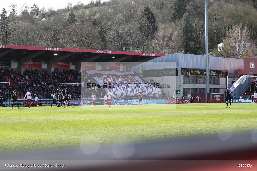 Banner, Choreografie, AKON Arena, Würzburg, 25.03.2023, sport, action, Fussball, BFV, 29. Spieltag, Derby, Regionalliga Bayern, FWK, FC05, 1. FC Schweinfurt, FC Würzburger Kickers - Bild-ID: 2355156