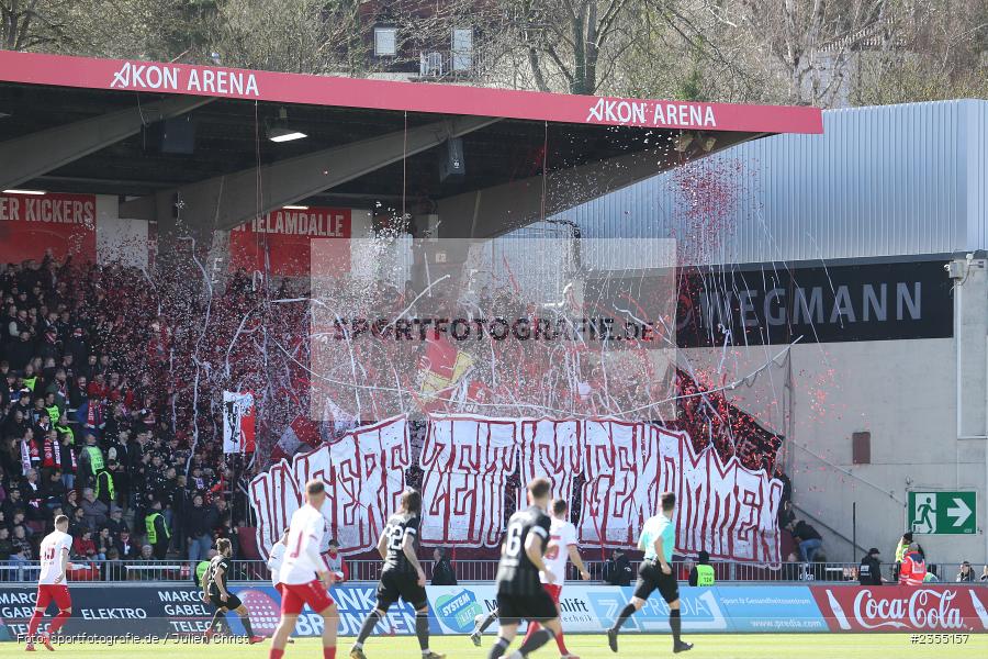 Banner, Choreografie, AKON Arena, Würzburg, 25.03.2023, sport, action, Fussball, BFV, 29. Spieltag, Derby, Regionalliga Bayern, FWK, FC05, 1. FC Schweinfurt, FC Würzburger Kickers - Bild-ID: 2355157