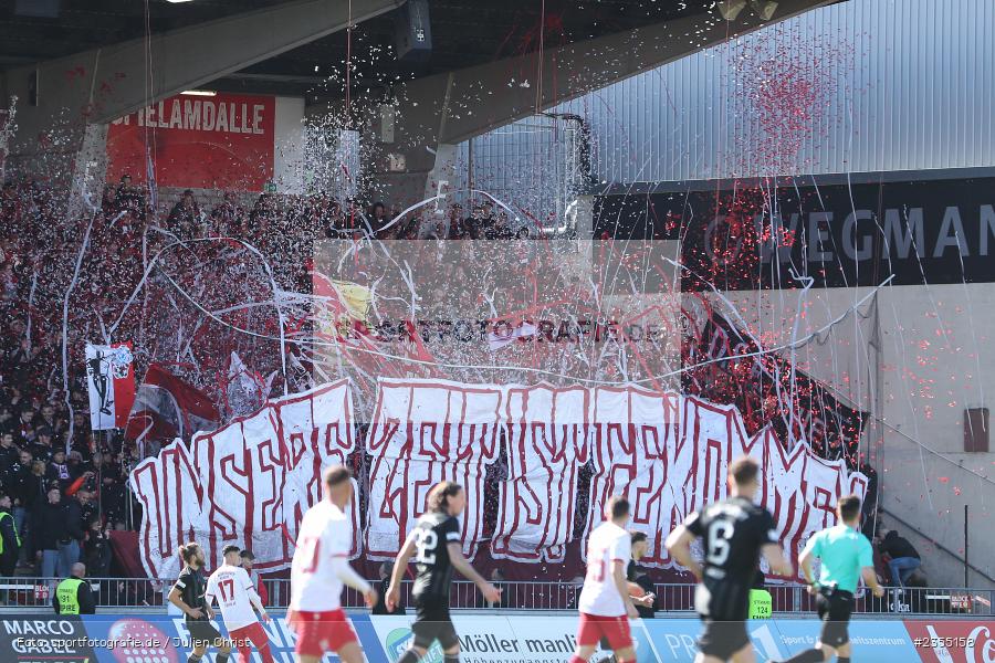 Banner, Choreografie, AKON Arena, Würzburg, 25.03.2023, sport, action, Fussball, BFV, 29. Spieltag, Derby, Regionalliga Bayern, FWK, FC05, 1. FC Schweinfurt, FC Würzburger Kickers - Bild-ID: 2355158