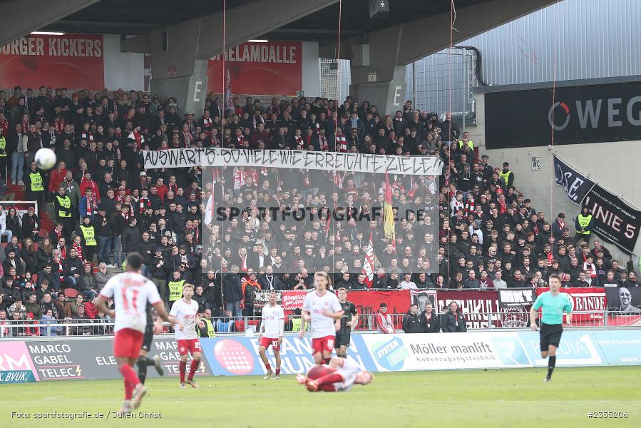 Spruchband, AKON Arena, Würzburg, 25.03.2023, sport, action, Fussball, BFV, 29. Spieltag, Derby, Regionalliga Bayern, FWK, FC05, 1. FC Schweinfurt, FC Würzburger Kickers - Bild-ID: 2355206