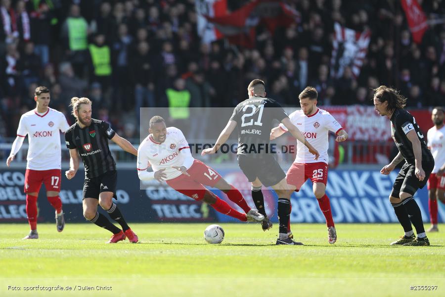 Saliou Sané, AKON Arena, Würzburg, 25.03.2023, sport, action, Fussball, BFV, 29. Spieltag, Derby, Regionalliga Bayern, FWK, FC05, 1. FC Schweinfurt, FC Würzburger Kickers - Bild-ID: 2355297