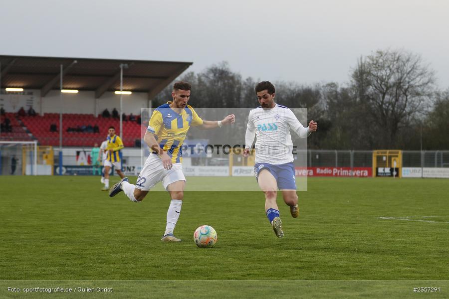 Clay Verkaj, Stadion am Schönbusch, Aschaffenburg, 06.04.2023, sport, action, BFV, Fussball, 30. Spieltag, Regionalliga Bayern, FCP, SVA, FC Pipinsried, SV Viktoria Aschaffenburg - Bild-ID: 2357291