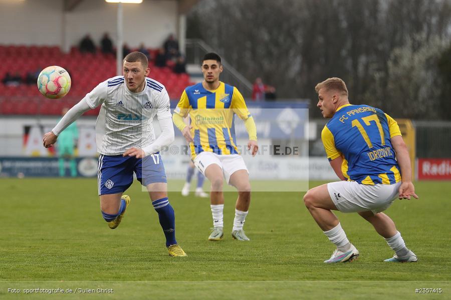 Niklas Meyer, Stadion am Schönbusch, Aschaffenburg, 06.04.2023, sport, action, BFV, Fussball, 30. Spieltag, Regionalliga Bayern, FCP, SVA, FC Pipinsried, SV Viktoria Aschaffenburg - Bild-ID: 2357415