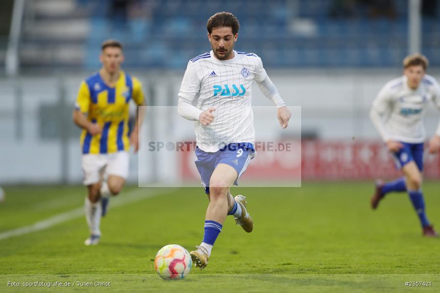 Clay Verkaj, Stadion am Schönbusch, Aschaffenburg, 06.04.2023, sport, action, BFV, Fussball, 30. Spieltag, Regionalliga Bayern, FCP, SVA, FC Pipinsried, SV Viktoria Aschaffenburg - Bild-ID: 2357421