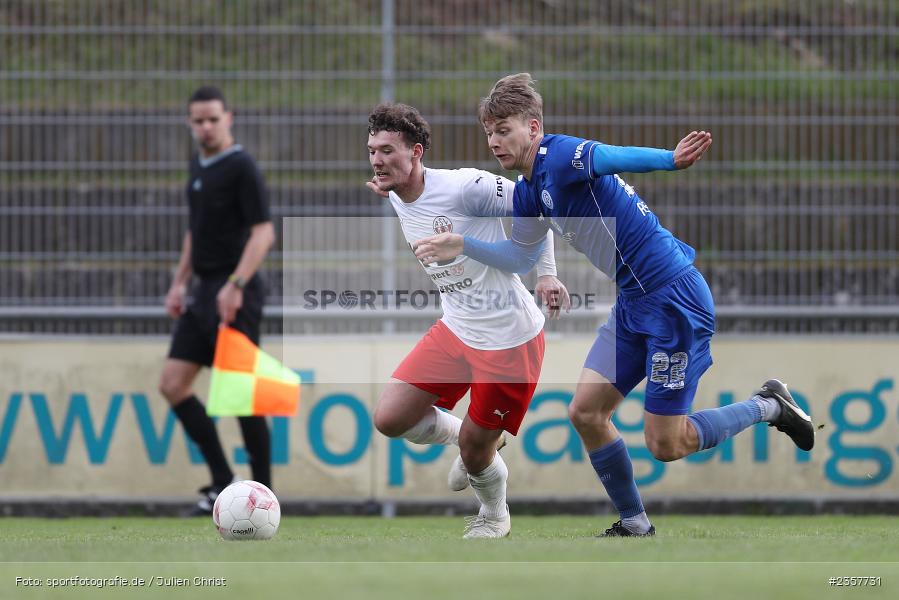 Lukas Kafara, Jona Hofbauer, Sepp-Endres-Sportanlage, Würzburg, 08.04.2023, sport, action, BFV, Fussball, 27. Spieltag, Bayernliga Nord, ASV, FV04, ASV Cham, Würzburger FV - Bild-ID: 2357731
