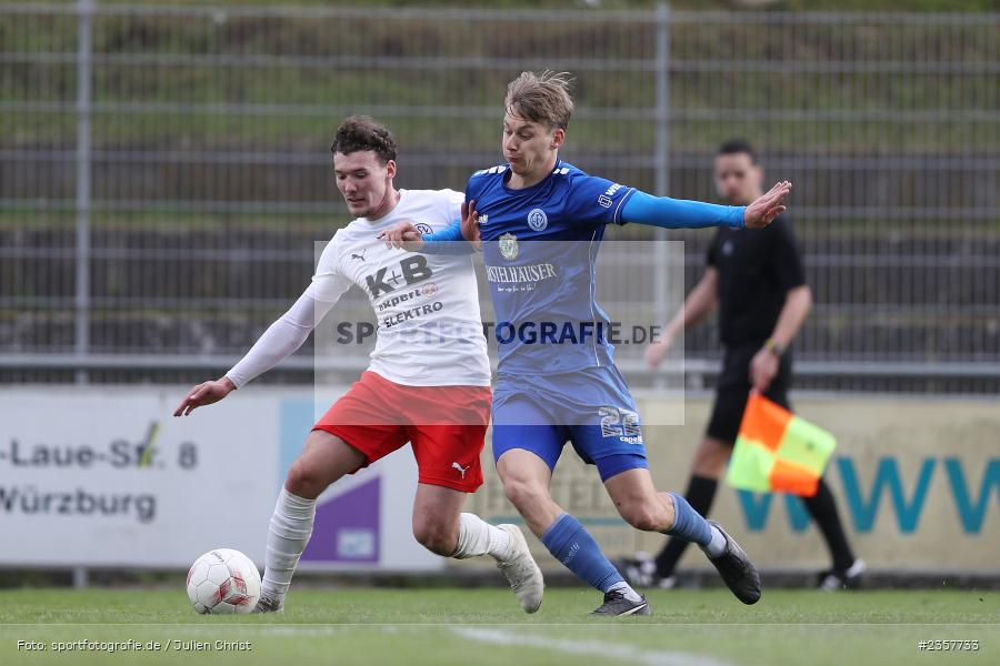 Lukas Kafara, Jona Hofbauer, Sepp-Endres-Sportanlage, Würzburg, 08.04.2023, sport, action, BFV, Fussball, 27. Spieltag, Bayernliga Nord, ASV, FV04, ASV Cham, Würzburger FV - Bild-ID: 2357733