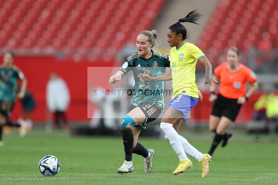 Sydney Lohmann, Max-Morlock-Stadion, Nürnberg, 12.04.2023, sport, action, Fussball, DFB, FIFA, UEFA, Freundschaftsspiel, BRA, GER, Frauen-Nationalmannschaft, Brasilien, Deutschland - Bild-ID: 2359316