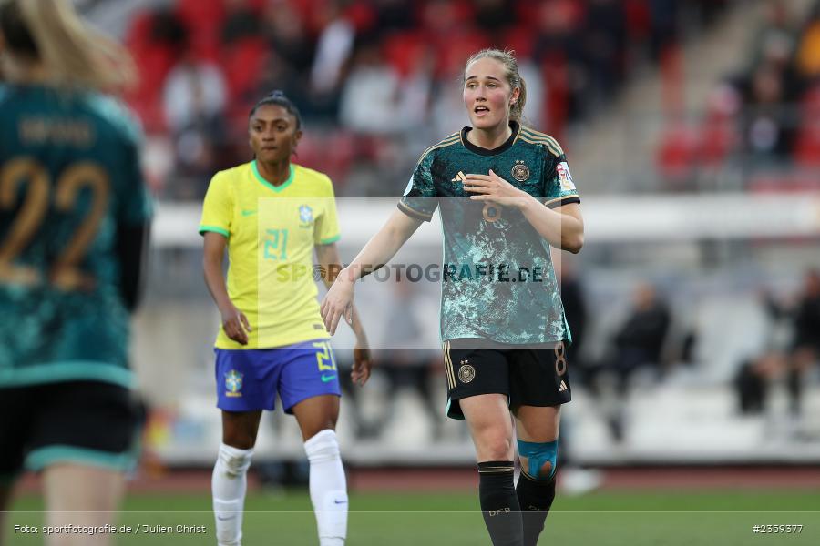 Sydney Lohmann, Max-Morlock-Stadion, Nürnberg, 12.04.2023, sport, action, Fussball, DFB, FIFA, UEFA, Freundschaftsspiel, BRA, GER, Frauen-Nationalmannschaft, Brasilien, Deutschland - Bild-ID: 2359377