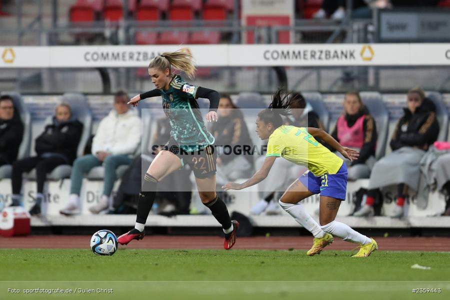 Jule Brand, Max-Morlock-Stadion, Nürnberg, 12.04.2023, sport, action, Fussball, DFB, FIFA, UEFA, Freundschaftsspiel, BRA, GER, Frauen-Nationalmannschaft, Brasilien, Deutschland - Bild-ID: 2359443 Jule Brand, Max-Morlock-Stadion, Nürnberg, 12.04.2023, sport, action, Fussball, DFB, FIFA, UEFA, Freundschaftsspiel, BRA, GER, Frauen-Nationalmannschaft, Brasilien, Deutschland - Bild-ID: 2359443