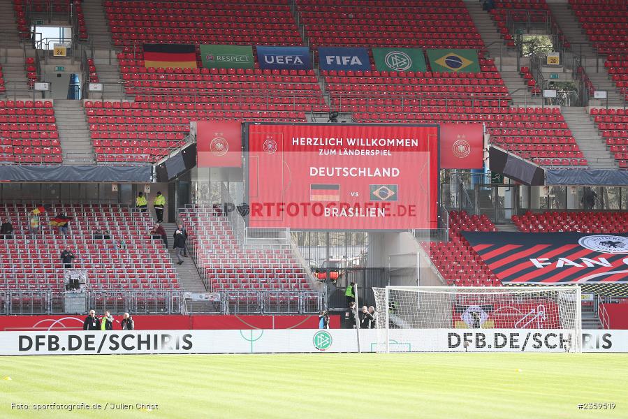 Anzeigetafel, Infotafel, Max-Morlock-Stadion, Nürnberg, 12.04.2023, sport, action, Fussball, DFB, FIFA, UEFA, Freundschaftsspiel, BRA, GER, Frauen-Nationalmannschaft, Brasilien, Deutschland - Bild-ID: 2359519 Anzeigetafel, Infotafel, Max-Morlock-Stadion, Nürnberg, 12.04.2023, sport, action, Fussball, DFB, FIFA, UEFA, Freundschaftsspiel, BRA, GER, Frauen-Nationalmannschaft, Brasilien, Deutschland - Bild-ID: 2359519