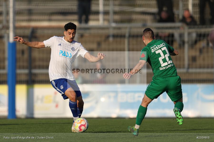 Hamza Boutakhrit, Stadion am Schönbusch, Aschaffenburg, 14.04.2023, sport, action, Fussball, BFV, 32. Spieltag, Regionalliga Bayern, ANS, SVA, SpVgg Ansbach, SV Viktoria Aschaffenburg - Bild-ID: 2359813