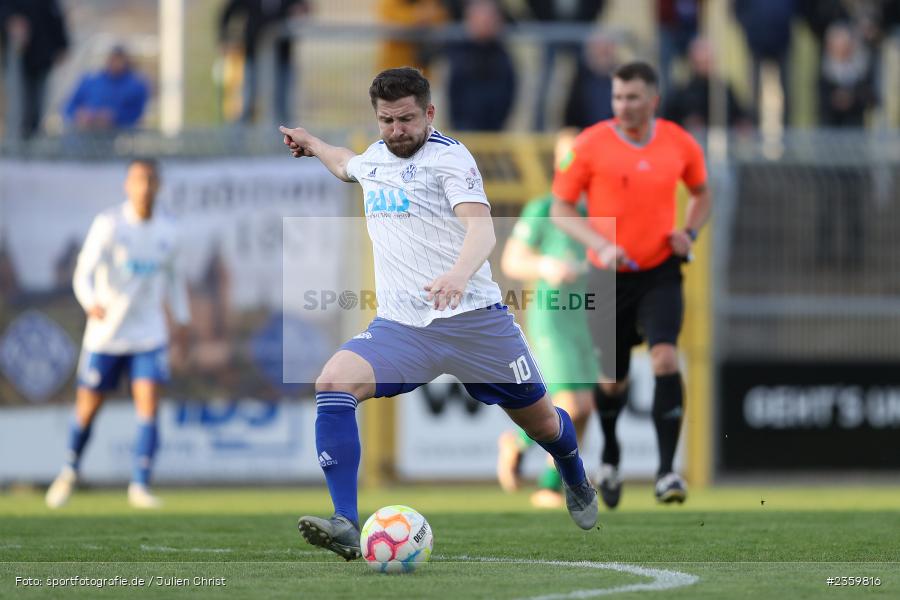 Benjamin Baier, Stadion am Schönbusch, Aschaffenburg, 14.04.2023, sport, action, Fussball, BFV, 32. Spieltag, Regionalliga Bayern, ANS, SVA, SpVgg Ansbach, SV Viktoria Aschaffenburg - Bild-ID: 2359816
